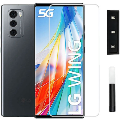 WallCraft Edge To Edge Screen Guard for Design for LG Wing (6.8 Inch) Advanced Border Less Full Edge to Edge UV Screen Protector and Easy Installation Kit(Pack of 1)