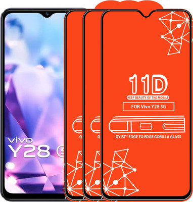 Qyist Edge To Edge Screen Guard for Vivo Y28 5G(Pack of 3)
