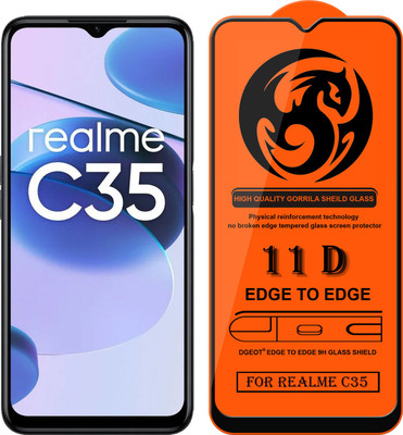 XRENGTH Edge To Edge Tempered Glass for -Realme C35(Pack of 1)