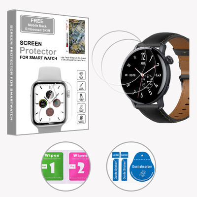 SOMTONE Edge To Edge Screen Guard for iQOO Watch 1.43 inch (FREE 1 MOBILE EMBOSSED SKIN) SMARTWATCH SCREEN GUARD(Pack of 2)