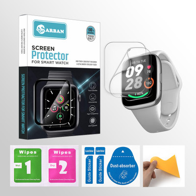 ARBAN Edge To Edge Screen Guard for REDMI Watch 3 Active 1.83 inch Smartwatch 2 PROTECTOR + 2 WIPES + 2 DUST REMOVAL STICKER + 1 WIPER(Pack of 2)