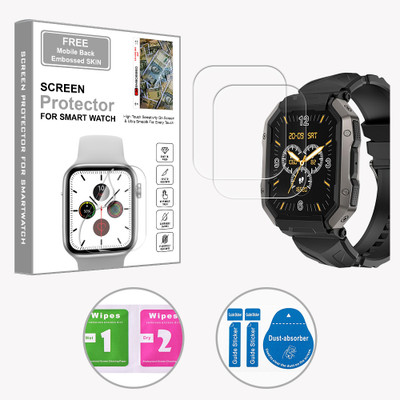 ARBAN Edge To Edge Screen Guard for Fire-Boltt Cobra 1.78 inch (FREE 1 MOBILE EMBOSSED SKIN) SMARTWATCH SCREEN GUARD(Pack of 2)