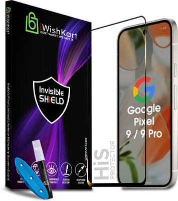iWishKart Edge To Edge Screen Guard for Pixel 9 Pro 5G, Pixel 9, 9pro, Military grade Edge to Edge Premium gorilla glass with Wet & Dry wipes, Dust Absorber(Pack of 1)
