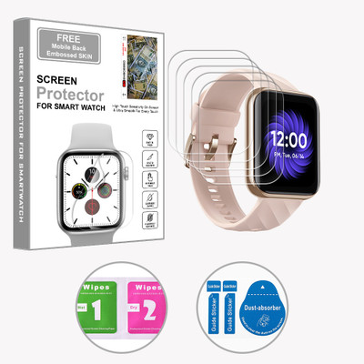 SOMTONE Edge To Edge Screen Guard for DIZO Watch D 1.8 inch (FREE 1 MOBILE EMBOSSED SKIN) SMARTWATCH SCREEN GUARD(Pack of 5)