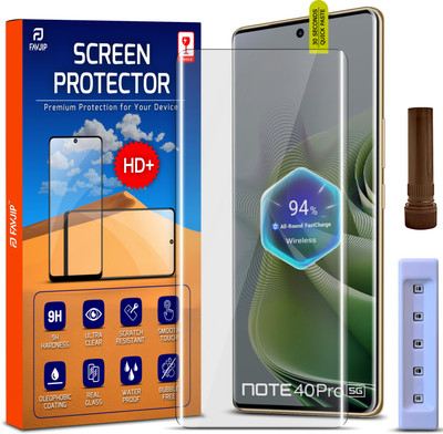 FAVJIP Edge To Edge Screen Guard for Infinix Note 40 Pro 5G, Infinix Note 40 Pro, 3D Curved UV Liquide Glue Tempered Glass Protector with Easy Installation Kit(Pack of 1)