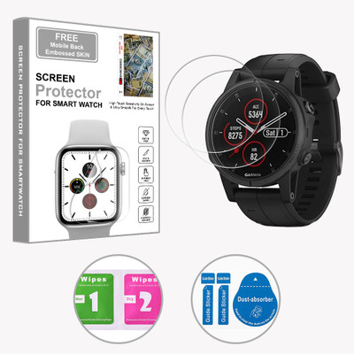 ARBAN Edge To Edge Screen Guard for Garmin Fenix 5s Plus 1.2 inch (FREE 1 MOBILE EMBOSSED SKIN) SMARTWATCH SCREEN GUARD(Pack of 2)