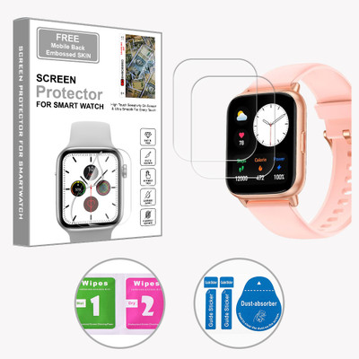 ARBAN Edge To Edge Screen Guard for Amazfit Pop 2 1.78 inch (FREE 1 MOBILE EMBOSSED SKIN) SMARTWATCH SCREEN GUARD(Pack of 2)