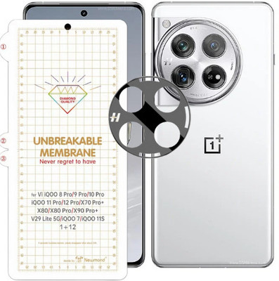 VGEAR Edge To Edge Screen Guard for OnePlus 12 Edge To Edge Front And Back Unbreakable Membrane Screen Protector With Back Camera Lens Protector 9H Easy Self Installation(Pack of 2)