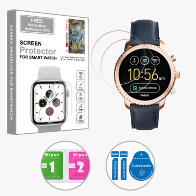 SOMTONE Edge To Edge Screen Guard for Fossil Gen 3 44mm (FREE 1 MOBILE EMBOSSED SKIN) SMARTWATCH SCREEN GUARD(Pack of 2)