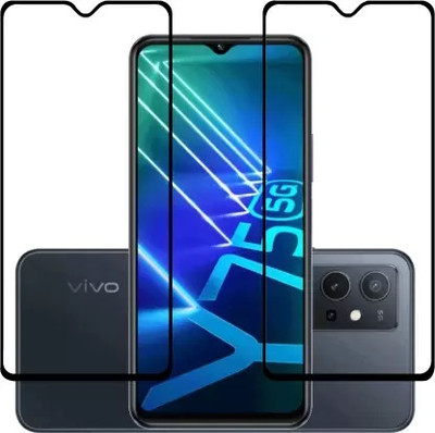 GRAFIQE Edge To Edge Screen Guard for Vivo Y75 5G, Vivo T1 5G, Premium Quality Tempered Glass(Pack of 2)