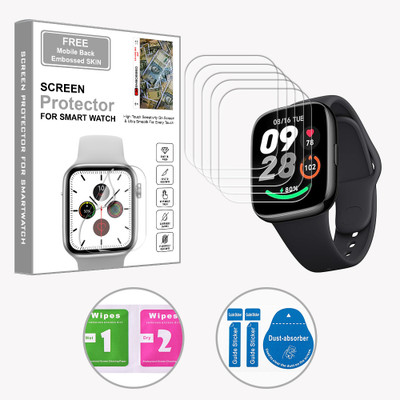 SOMTONE Edge To Edge Screen Guard for Redmi Watch 3 Active 1.83 inch (FREE 1 MOBILE EMBOSSED SKIN) SMARTWATCH SCREEN GUARD(Pack of 5)