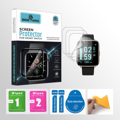 SOMTONE Edge To Edge Screen Guard for Titan Smart 2 1.78 inch Smartwatch 4 PROTECTOR + 4 WIPES + 4 DUST REMOVAL STICKER + 1 WIPER(Pack of 4)