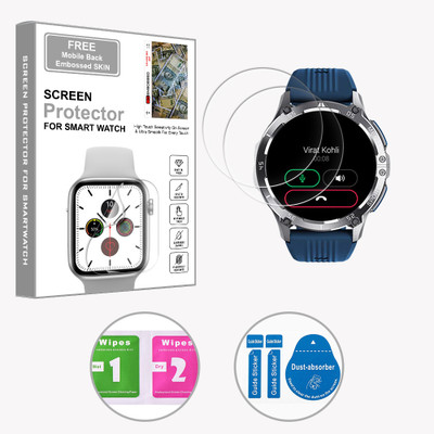 ARBAN Edge To Edge Screen Guard for NOISE NoiseFit Force Plus 1.46 inch (FREE 1 MOBILE EMBOSSED SKIN) SMARTWATCH SCREEN GUARD(Pack of 2)