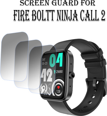 ejzatex Edge To Edge Screen Guard for Fire Boltt Ninja Call 2 Smartwatch(Pack of 3)
