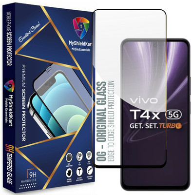 MyShieldKart Edge To Edge Screen Guard for Vivo T4X|Vivo Y39 5G (6.72 Inch)**DuraGlass**Millitary Grade-Anti Explosion-Tempered Glass/Full Screen Coverage-Edge to Edge/9H Hardness/With Easy Installation Kit(Pack of 1)