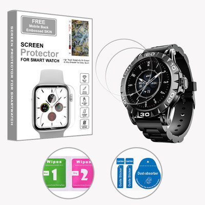 SOMTONE Edge To Edge Screen Guard for WC-boAt Enigma Z30 1.39 inch (FREE 1 MOBILE EMBOSSED SKIN) SMARTWATCH SCREEN GUARD(Pack of 2)