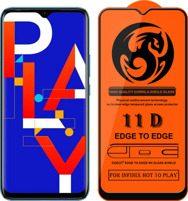 XRENGTH Edge To Edge Tempered Glass for -Infinix Hot 10 Play(Pack of 1)