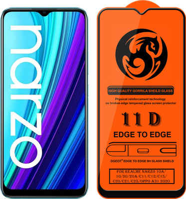 XRENGTH Edge To Edge Tempered Glass for -Realme C11(Pack of 1)