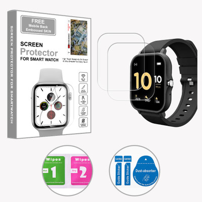 SOMTONE Edge To Edge Screen Guard for WC2-Pebble Prism Ultra 1.7 inch (FREE 1 MOBILE EMBOSSED SKIN) SMARTWATCH SCREEN GUARD(Pack of 2)