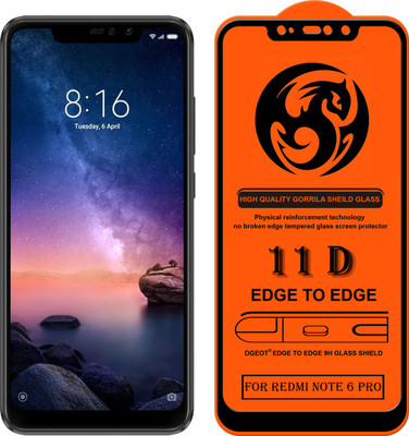 XRENGTH Edge To Edge Tempered Glass for Mi Redmi Note 6 Pro(Pack of 1)