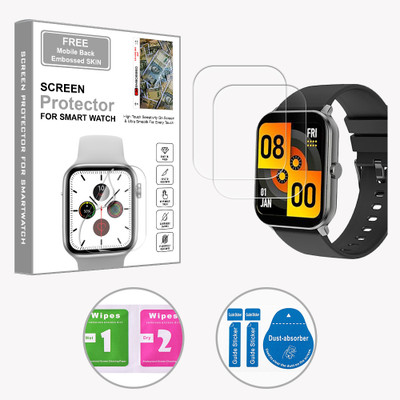 SOMTONE Edge To Edge Screen Guard for GIZMORE GizFit 910 Ultra 1.69 inch (FREE 1 MOBILE EMBOSSED SKIN) SMARTWATCH SCREEN GUARD(Pack of 2)