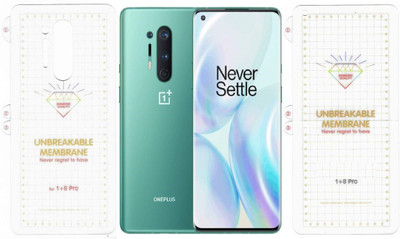 VOSKI Edge To Edge Screen Guard for OnePlus 8 Pro Ultra Smooth Touch Unbreakable Membrane Screen Protector(Pack of 1)