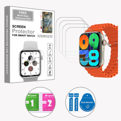 ARBAN Edge To Edge Screen Guard for Pebble Trio 1.96 inch (FREE 1 MOBILE EMBOSSED SKIN) SMARTWATCH SCREEN GUARD(Pack of 4)