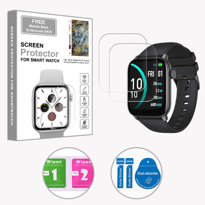 SOMTONE Edge To Edge Screen Guard for GIONEE STYLFIT GSW5 Pro 1.69 inch (FREE 1 MOBILE EMBOSSED SKIN) SMARTWATCH SCREEN GUARD(Pack of 2)