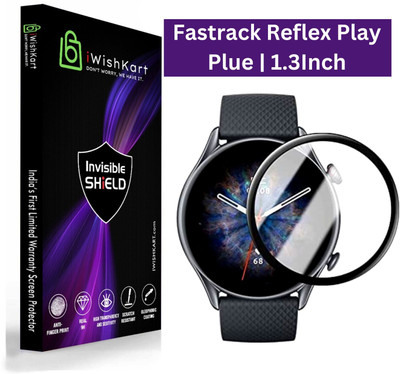 iWishKart Edge To Edge Screen Guard for Fastrack Reflex Play, Play+, Play +, Play Plus, 1.3 Inch with curved edges(Pack of 1)
