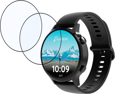 CUBES Edge To Edge Screen Guard for Pebble Vast 1.43 Inch Smart Watch | Soft and Flexible | Touch Sensitive | Unbreakable | Ultra Thin High Grade 9H TPU Film (Not a Glass Tempered)(Pack of 2)