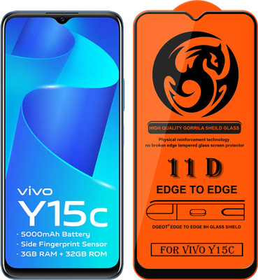 XRENGTH Edge To Edge Tempered Glass for -Vivo Y15C(Pack of 1)