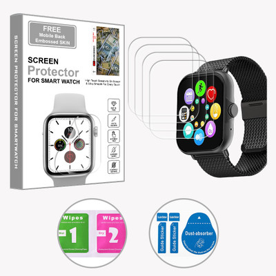 ARBAN Edge To Edge Screen Guard for PTron Pulsefit P61 Plus 1.85 inch (FREE 1 MOBILE EMBOSSED SKIN) SMARTWATCH SCREEN GUARD(Pack of 4)