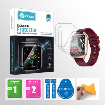 ARBAN Edge To Edge Screen Guard for Gizmore GLOW Z 1.78 inch Smartwatch 4 PROTECTOR + 4 WIPES + 4 DUST REMOVAL STICKER + 1 WIPER(Pack of 4) ARBAN Edge To Edge Screen Guard for Gizmore GLOW Z 1.78 inch Smartwatch 4 PROTECTOR + 4 WIPES + 4 DUST REMOVAL STICKER + 1 WIPER(Pack of 4)