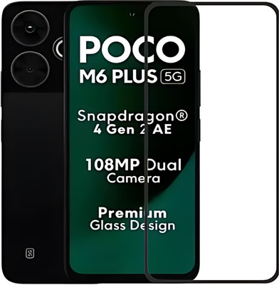 Skyforce Edge To Edge Tempered Glass for Poco M6 Plus 5G, Redmi 13 5G, 6D(Pack of 1)