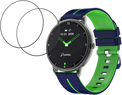 CUBES Edge To Edge Screen Guard for Pebble Magnum 1.43 Inch Smart Watch | Soft and Flexible | Touch Sensitive | Unbreakable | Ultra Thin High Grade 9H TPU Film (Not a Glass Tempered)(Pack of 2)