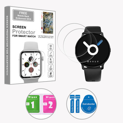 SOMTONE Edge To Edge Screen Guard for Boult Cosmic R 1.3 inch (FREE 1 MOBILE EMBOSSED SKIN) SMARTWATCH SCREEN GUARD(Pack of 2)