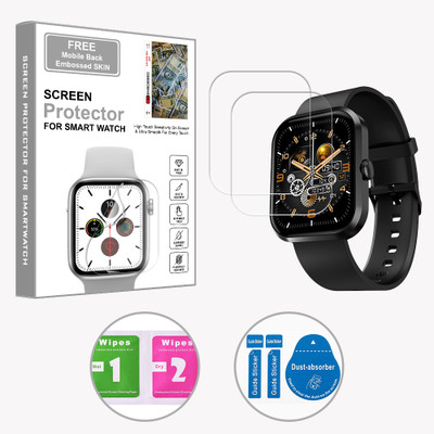 ARBAN Edge To Edge Screen Guard for Fire-Boltt Pioneer 1.95 inch (FREE 1 MOBILE EMBOSSED SKIN) SMARTWATCH SCREEN GUARD(Pack of 2)
