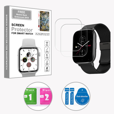 ARBAN Edge To Edge Screen Guard for Amazfit Zepp E 1.65 inch (FREE 1 MOBILE EMBOSSED SKIN) SMARTWATCH SCREEN GUARD(Pack of 2)