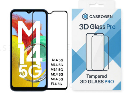 CASEOGEN Edge To Edge Screen Guard for Samsung Galaxy A14 5G / M14 5G / F14 5G Tempered Glass Screen Protector – 9H Hardness | Ultra HD Clarity | Bubble-Free | Anti-Scratch | Oleophobic Coating(Pack of 1)
