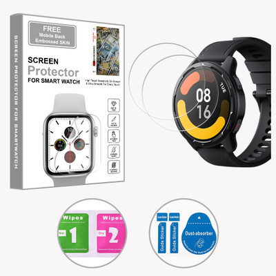 ARBAN Edge To Edge Screen Guard for Xiaomi Watch S1 Active 1.43 inch (FREE 1 MOBILE EMBOSSED SKIN) SMARTWATCH SCREEN GUARD(Pack of 2)