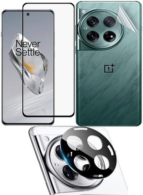 GET PAY Edge To Edge Screen Guard for Tempered Glass Screen Protector Compatible for oneplus 12 5G Front And Back Screen Guard Protector camera lens camera protector Combo(Pack of 3)