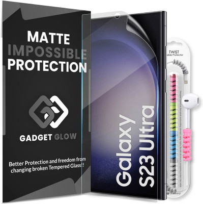 Gadget Glow Edge To Edge Screen Guard for Samsung Galaxy S23 Ultra 5G, Samsung S23 Ultra, 4 Layer Unbreakable Membrane with Cable Protector(Pack of 1)