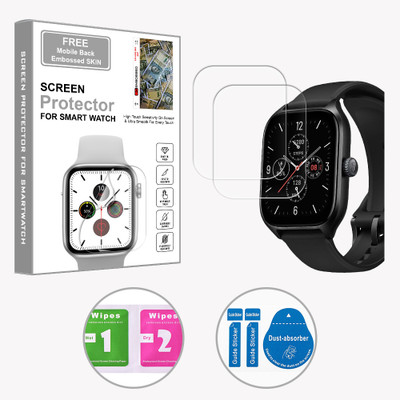 ARBAN Edge To Edge Screen Guard for Amazfit GTS 4 1.75 inch (FREE 1 MOBILE EMBOSSED SKIN) SMARTWATCH SCREEN GUARD(Pack of 2)