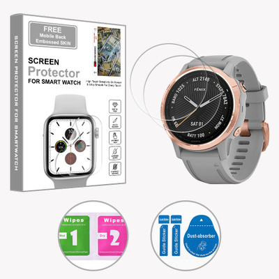 ARBAN Edge To Edge Screen Guard for Garmin Fenix 6S Saphire 1.2 inch (FREE 1 MOBILE EMBOSSED SKIN) SMARTWATCH SCREEN GUARD(Pack of 2)