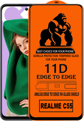 ANILUQ Edge To Edge Screen Guard for REALME C55(Pack of 1)