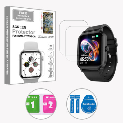 SOMTONE Edge To Edge Screen Guard for Fastrack Revoltt FS1 1.83inch (FREE 1 MOBILE EMBOSSED SKIN) SMARTWATCH SCREEN GUARD(Pack of 2)