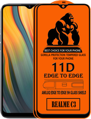 ANILUQ Edge To Edge Screen Guard for REALME C3(Pack of 2)