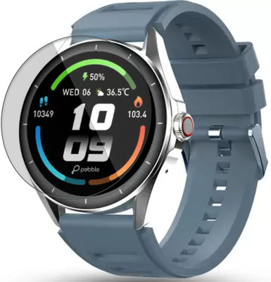 CUBES Edge To Edge Screen Guard for Pebble Cosmos Valor 1.43 Inch Smart Watch | Soft and Flexible | Touch Sensitive | Unbreakable | Ultra Thin High Grade 9H TPU Film (Not a Glass Tempered)(Pack of 2)
