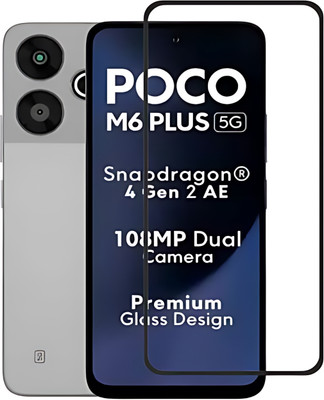 Skyforce Edge To Edge Tempered Glass for Poco M6 Plus 5G, Redmi 13 5G, 6D(Pack of 1)