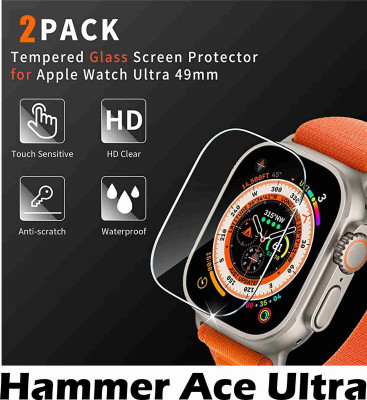S9HUB Edge To Edge Screen Guard for HAMMER ACE ULTRA, APPLE ULTRA 49MM(Pack of 2)